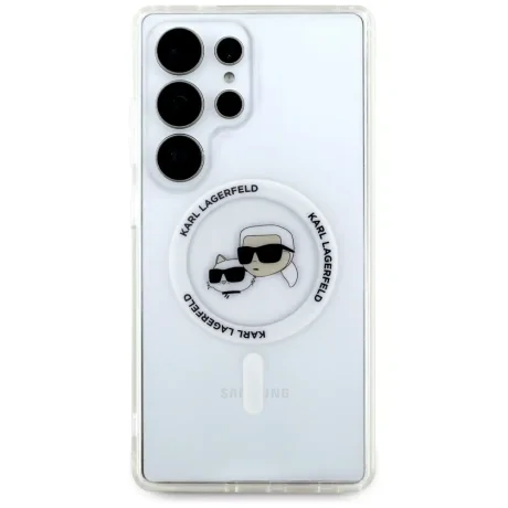Husă spate Karl Lagerfeld IML K&amp;amp;CH Heads MagSafe pentru Samsung Galaxy S25 Ultra Transparentă