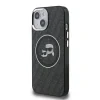 Husă spate Karl Lagerfeld IML K&amp;amp;CH Heads Repeated Logo MagSafe pentru iPhone 15, neagră