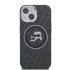 Husă spate Karl Lagerfeld IML K&amp;amp;CH Heads Repeated Logo MagSafe pentru iPhone 15, neagră