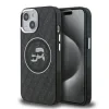 Husă spate Karl Lagerfeld IML K&amp;amp;CH Heads Repeated Logo MagSafe pentru iPhone 15, neagră