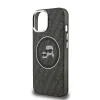 Husă spate Karl Lagerfeld IML K&amp;amp;CH Heads Repeated Logo MagSafe pentru iPhone 15, neagră