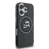 Husă spate Karl Lagerfeld IML K&amp;amp;CH Heads Repeated Logo MagSafe pentru iPhone 16, neagră