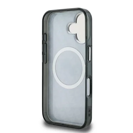 Husă spate Karl Lagerfeld IML K&amp;amp;CH Heads Repeated Logo MagSafe pentru iPhone 16, neagră