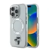 Husă spate Karl Lagerfeld IML Karl and Choupette MagSafe pentru iPhone 16 Pro, transparentă