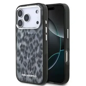 Husă spate Karl Lagerfeld IML Leopard MagSafe pentru iPhone 17 Pro, gri