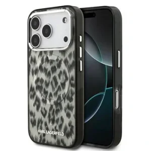 Husă spate Karl Lagerfeld IML Leopard MagSafe pentru iPhone 17 Pro, maro