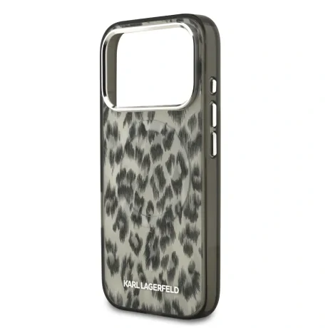 Husă spate Karl Lagerfeld IML Leopard MagSafe pentru iPhone 17 Pro, maro