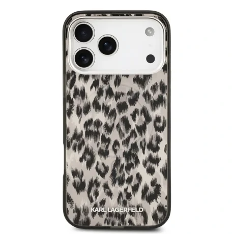 Husă spate Karl Lagerfeld IML Leopard MagSafe pentru iPhone 17 Pro Max, maro