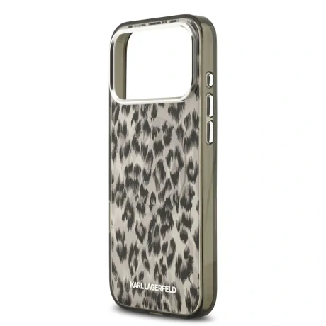 Husă spate Karl Lagerfeld IML Leopard MagSafe pentru iPhone 17 Pro Max, maro