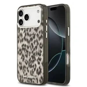 Husă spate Karl Lagerfeld IML Leopard MagSafe pentru iPhone 17 Pro Max, maro