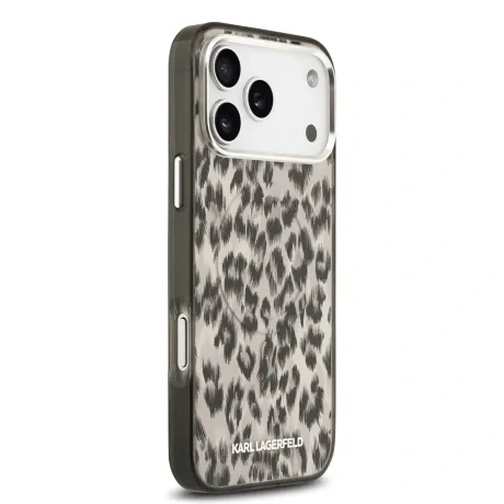 Husă spate Karl Lagerfeld IML Leopard MagSafe pentru iPhone 17 Pro Max, maro