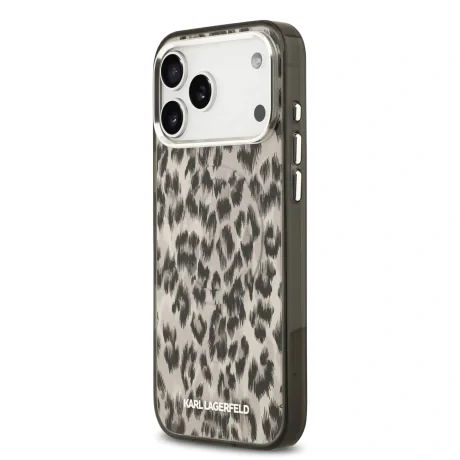 Husă spate Karl Lagerfeld IML Leopard MagSafe pentru iPhone 17 Pro Max, maro