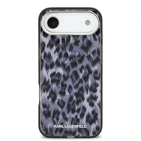 Husă spate Karl Lagerfeld IML Leopard MagSafe pentru iPhone Air, gri