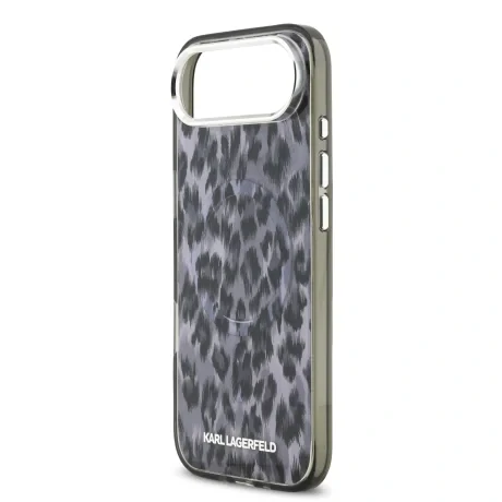 Husă spate Karl Lagerfeld IML Leopard MagSafe pentru iPhone Air, gri