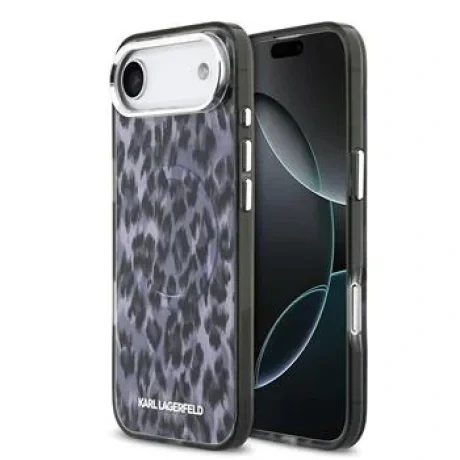 Husă spate Karl Lagerfeld IML Leopard MagSafe pentru iPhone Air, gri
