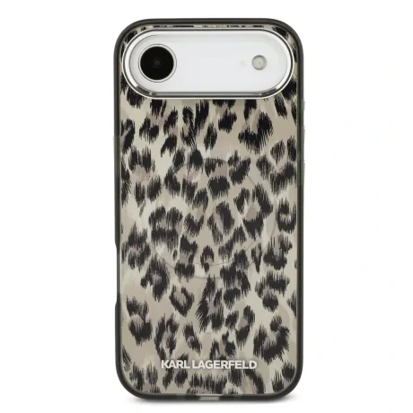 Husă spate Karl Lagerfeld IML Leopard MagSafe pentru iPhone Air, maro
