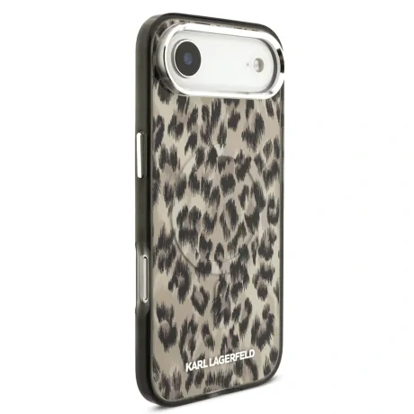 Husă spate Karl Lagerfeld IML Leopard MagSafe pentru iPhone Air, maro