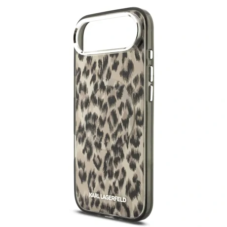 Husă spate Karl Lagerfeld IML Leopard MagSafe pentru iPhone Air, maro