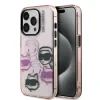 Husă spate Karl Lagerfeld IML Multi K&amp;amp;CH Heads pentru iPhone 15 Pro, roz