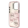 Husă spate Karl Lagerfeld IML Multi K&amp;amp;CH Heads pentru iPhone 15 Pro, roz
