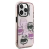 Husă spate Karl Lagerfeld IML Multi K&amp;amp;CH Heads pentru iPhone 15 Pro, roz