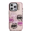 Husă spate Karl Lagerfeld IML Multi K&amp;amp;CH Heads pentru iPhone 16 Pro Max, roz