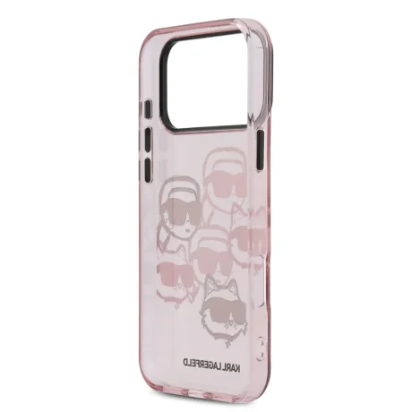 Husă spate Karl Lagerfeld IML Multi K&amp;amp;CH Heads pentru iPhone 17 Pro Max, roz