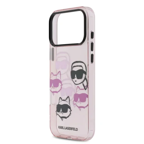 Husă spate Karl Lagerfeld IML Multi K&amp;amp;CH Heads pentru iPhone 17 Pro Max, roz