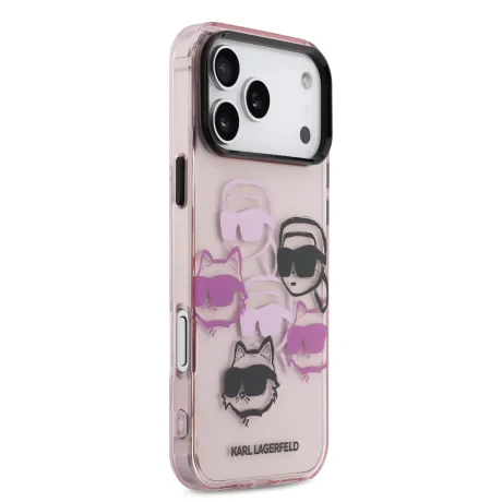 Husă spate Karl Lagerfeld IML Multi K&amp;amp;CH Heads pentru iPhone 17 Pro Max, roz