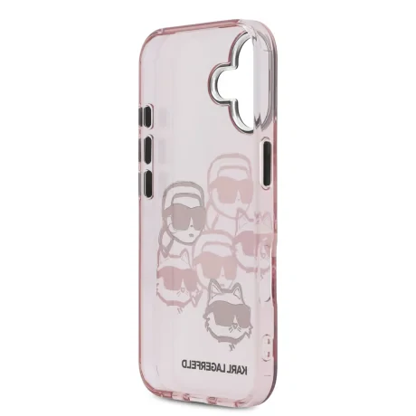 Husă spate Karl Lagerfeld IML Multi K&amp;amp;CH Heads pentru iPhone 17 roz
