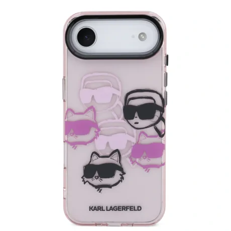 Husă spate Karl Lagerfeld IML Multi K&amp;amp;CH Heads pentru iPhone Air, roz
