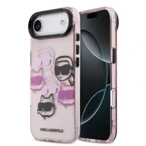 Husă spate Karl Lagerfeld IML Multi K&amp;amp;CH Heads pentru iPhone Air, roz