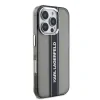 Husă spate Karl Lagerfeld IML Stripe Logo pentru iPhone 16 Pro, neagră