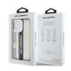 Husă spate Karl Lagerfeld IML Stripe Logo pentru iPhone 16 Pro, neagră