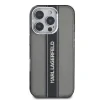 Husă spate Karl Lagerfeld IML Stripe Logo pentru iPhone 16 Pro, neagră