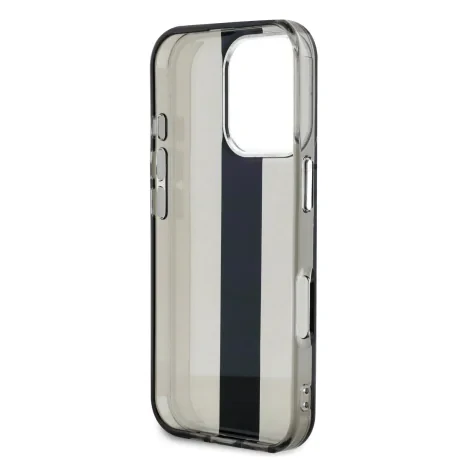 Husă spate Karl Lagerfeld IML Stripe Logo pentru iPhone 16 Pro, neagră