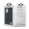 Husă spate Karl Lagerfeld MagSafe cu logo repetat din PU granulat pentru iPhone 16, neagră