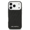 Husă spate Karl Lagerfeld MagSafe cu logo repetat din PU granulat pentru iPhone 17 Pro, neagră