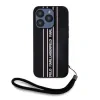 Husă spate Karl Lagerfeld PU Saffiano Athleisure cu dungi și curea pentru iPhone 15 Pro Max, roz