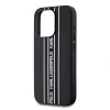 Husă spate Karl Lagerfeld PU Saffiano Athleisure cu dungi și curea pentru iPhone 15 Pro Max, roz