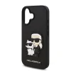 Husă spate Karl Lagerfeld PU Saffiano Karl and Choupette pentru iPhone 16, neagră