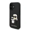 Husă spate Karl Lagerfeld PU Saffiano Karl and Choupette pentru iPhone 16, neagră