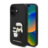 Husă spate Karl Lagerfeld PU Saffiano Karl and Choupette pentru iPhone 16, neagră