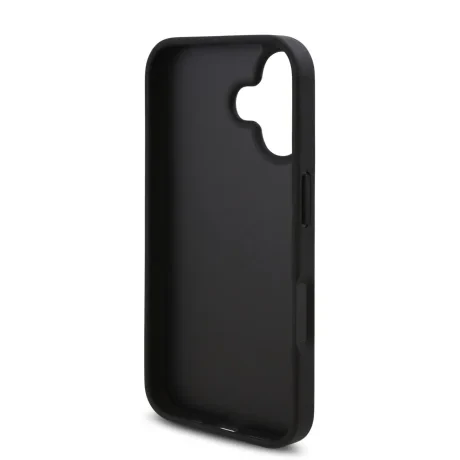 Husă spate Karl Lagerfeld PU Saffiano Karl and Choupette pentru iPhone 16, neagră
