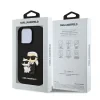 Husă spate Karl Lagerfeld PU Saffiano Karl and Choupette pentru iPhone 16 Pro Max, neagră