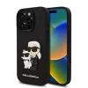 Husă spate Karl Lagerfeld PU Saffiano Karl and Choupette pentru iPhone 16 Pro Max, neagră