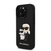 Husă spate Karl Lagerfeld PU Saffiano Karl and Choupette pentru iPhone 16 Pro Max, neagră