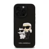 Husă spate Karl Lagerfeld PU Saffiano Karl and Choupette pentru iPhone 16 Pro Max, neagră