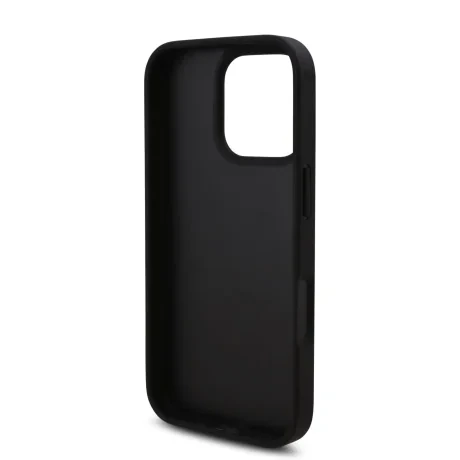 Husă spate Karl Lagerfeld PU Saffiano Karl and Choupette pentru iPhone 16 Pro Max, neagră