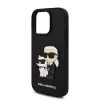 Husă spate Karl Lagerfeld PU Saffiano Karl and Choupette pentru iPhone 16 Pro Max, neagră